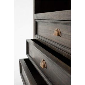 BOWERY HILL Coastl Styled Wooden Bookcase in Black Wash Finish