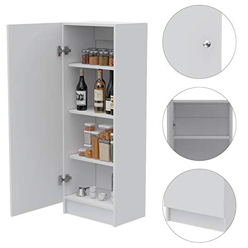 BOWERY HILL Contemporary Kitchen 47" High Utility Storage Pantry Cabinet in White