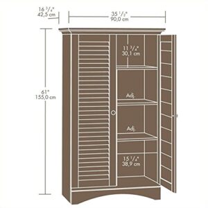 BOWERY HILL Wooden Storage Cabinet with 4 Adjustable Shelves in Antique White