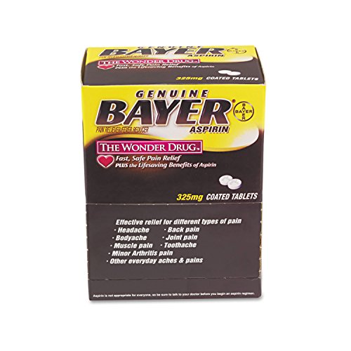 Bayer BXBG50 Aspirin Tablets, Two-Pack (Box of 50)