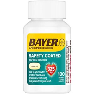 Bayer Aspirin Pain Reliever/Fever Reducer, Adult Low Strength Regimen, 100-Count Caplets