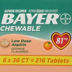 Bayer Chewable Low Dose Aspirin, 216 Tabs