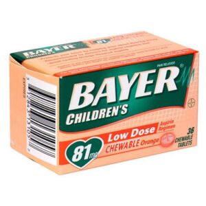 bayer chewable low dose aspirin orange – value pack, 36-count chewable tablets (pack of 9)