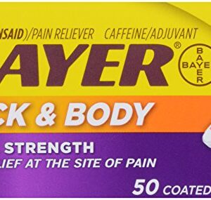 Bayer Extra Strength Caplets, Extra Strength Back & Body Pain Aspirin, 50 ct