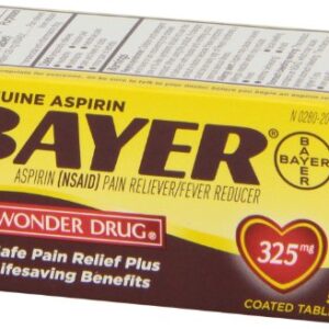 Genuine Bayer Aspirin 325mg Tablets, 50-Count (Pack of 2)