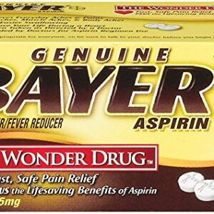 Genuine Bayer Aspirin 325mg Tablets, 50-Count (Pack of 2)