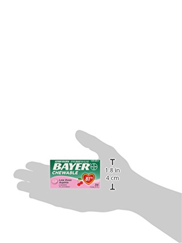 Aspirin Regimen Bayer, 81mg Chewable Tablets, Pain Reliever, Cherry, 36 Count