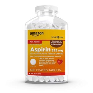 basic care aspirin regular strength tablets, 325mg, 500 count