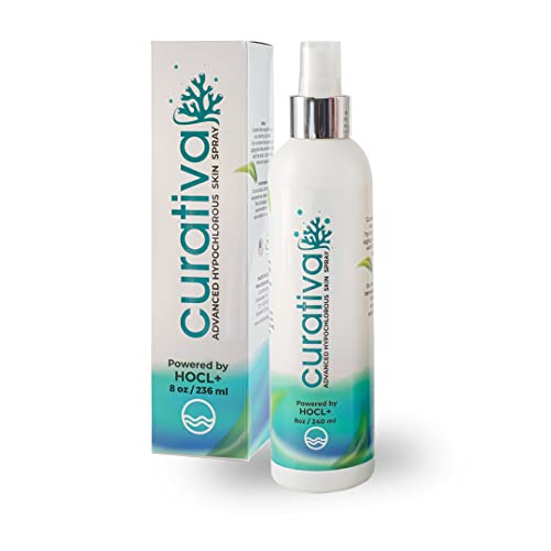 Curativa Bay .02% Hypochlorous Skin Spray, Clear Skin, Most effective For Total Skin Health and the Base for all Skin Care. 100% Organic, Made in USA, Produces Great Results 8 OZ.