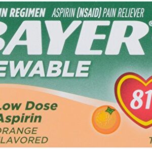 Bayer Children's Chewable, Children's Aspirin Pain Reliever, Orange, 36 ct