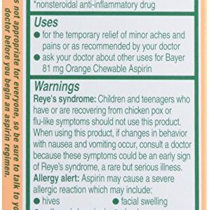 Bayer Children's Chewable, Children's Aspirin Pain Reliever, Orange, 36 ct