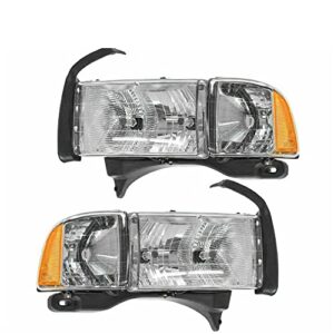 South Mud Bay Headlights Headlamps w/Corner Light Pair Set Compatible with Truck LHT03183