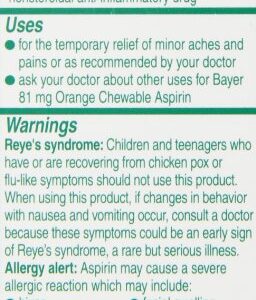 Aspirin Regimen Bayer, 81mg Chewable Tablets, Pain Reliever, Orange, 36 Count