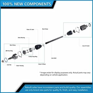 South Mud Bay Complete CV Axle Shafts Front LH Pair Set Compatible with AWD CSA82520