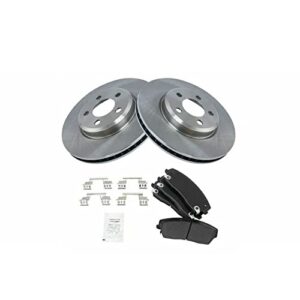 south mud bay front metallic brake pad & rotor left right kit compatible with wagon bka10629