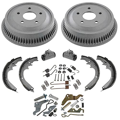 South Mud Bay Rear Drums Brake Shoes Wheel Cylinders Spring Kit Compatible with Cab Extended Crew 162532