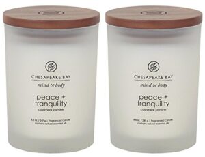 chesapeake bay candle pt31902-2 scented candles, peace + tranquility (cashmere jasmine), medium (2-pack)