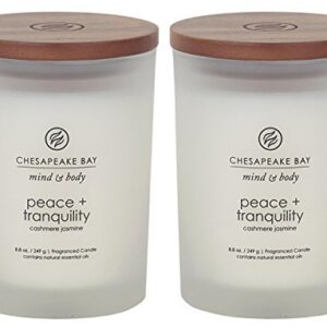 Chesapeake Bay Candle PT31902-2 Scented Candles, Peace + Tranquility (Cashmere Jasmine), Medium (2-Pack)