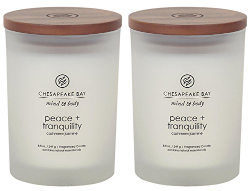 Chesapeake Bay Candle PT31902-2 Scented Candles, Peace + Tranquility (Cashmere Jasmine), Medium (2-Pack)