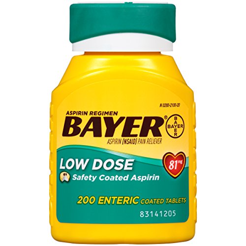 Aspirin Regimen Bayer, 81mg Enteric Coated Tablets, Pain Reliever/Fever Reducer, 200 Count