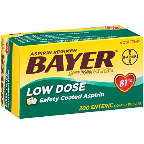 Aspirin Regimen Bayer, 81mg Enteric Coated Tablets, Pain Reliever/Fever Reducer, 200 Count