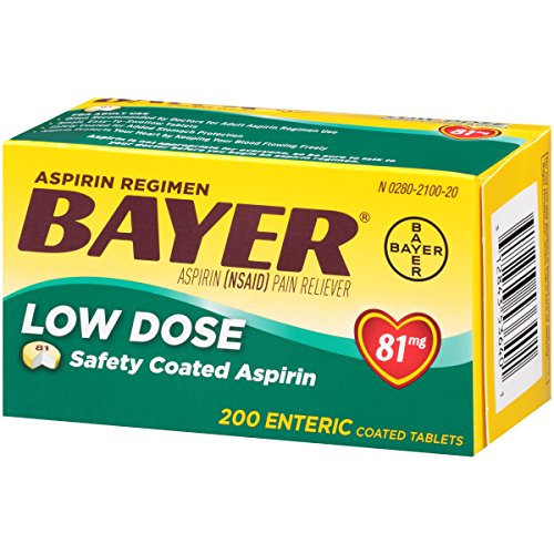 Aspirin Regimen Bayer, 81mg Enteric Coated Tablets, Pain Reliever/Fever Reducer, 200 Count