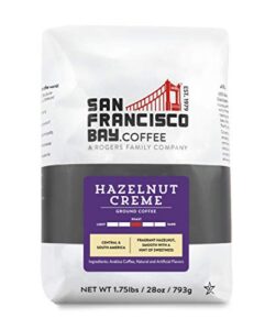san francisco bay ground coffee – hazelnut crème (28oz bag), flavored, medium roast