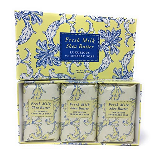 Greenwich Bay Trading Co. Luxurious Vegetable Soap, 12.9 Ounce, Fresh Milk, 3 Pack