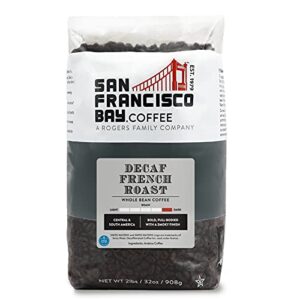san francisco bay whole bean coffee – decaf french roast (2lb bag), dark roast, swiss water processed