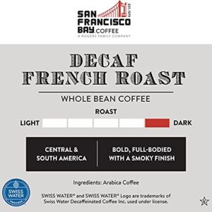 San Francisco Bay Whole Bean Coffee - DECAF French Roast (2lb Bag), Dark Roast, Swiss Water Processed