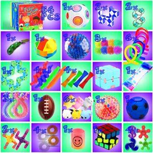 PP PHIMOTA Sensory Toys Set 56 Pack, Stress Relief Fidget Hand Toys for Adults and Kids, Sensory Fidget and Squeeze Widget for Relaxing Therapy - Perfect for ADHD Add Anxiety Autism