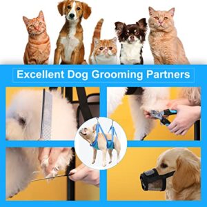 Dog Grooming Hammock, Pet Grooming Harness for Dogs&Cats, Multi Hammock Restraint Bag with Adjustable Grooming Loop/Stainless D-Hooks/Nail Clippers/Trimmer/Nail File for Pet Nail Trimming, Care (S)