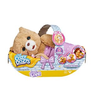 little live pets cozy dozy cubbles the bear – over 25 sounds and reactions | bedtime buddies, blanket and pacifier included | stuffed animal, best nap time, interactive teddy bear, 14.9 ounces