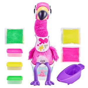 little live pets gotta go flamingo value pack: sherbet | interactive plush toy that eats, sings, dances, poops and talks. bonus food, containers and bib. batteries included. for kids ages 4+.