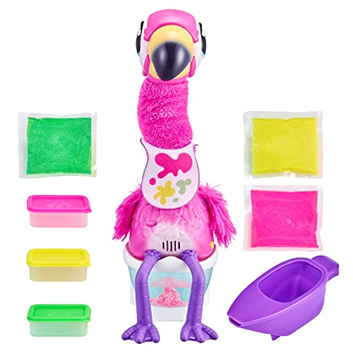 Little Live Pets Gotta Go Flamingo Value Pack: Sherbet | Interactive Plush Toy That Eats, Sings, Dances, Poops and Talks. Bonus Food, Containers and Bib. Batteries Included. for Kids Ages 4+.