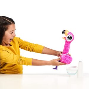 Little Live Pets Gotta Go Flamingo Value Pack: Sherbet | Interactive Plush Toy That Eats, Sings, Dances, Poops and Talks. Bonus Food, Containers and Bib. Batteries Included. for Kids Ages 4+.