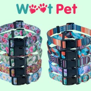 Dog Collar - Cute Dog Collar for Small/ Medium/ Large Dogs, Boy and Girl Dog Collars Soft Adjustable (Large (17"-22"), Leaves and Flower)