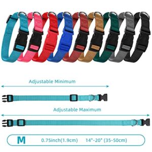 9 Pieces Adjustable Dog Collar for Medium Dogs, Soft Nylon Dog Collar with Quick Release Buckle PET Collar Bulk for Dogs Walking Running Training, Medium