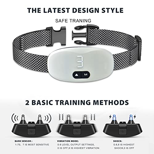 Idoidoye Bark Collar - Shock Collar for Large/Medium/Small Dog,Rechargable Anti Barking Device with 7 Sensitivity Levels & 8 Shock and Vibration Levels,Dog Training Collar,Dog Barking Control Devices