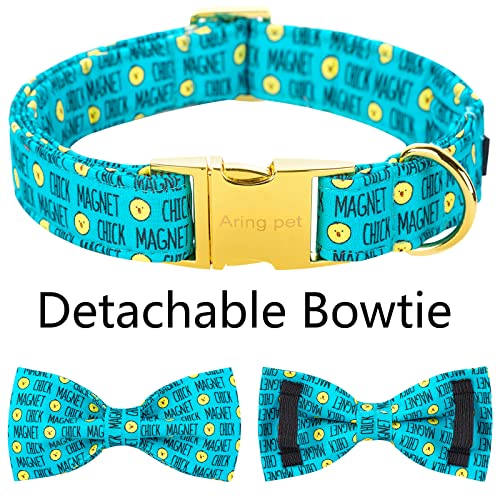 ARING PET Easter Dog Collar-Adorable Chick Dog Collar with Bow, Adjustable Bowtie Dog Collars with Metal Buckle for Small Medium Large Dogs