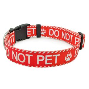 DWOOFG Dog Collar for DO NOT PET, Sturdy Durable with Buckle , Red Dog Collars for Small Medium Large Dogs, Premium Adjustable Polyester Pet Collar