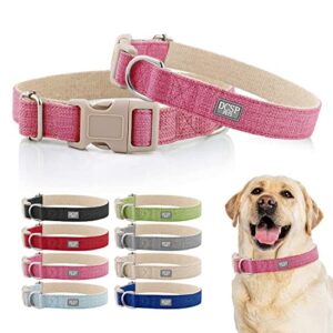 dcsp pets dog collar – heavy-duty dog collar for small dogs, medium and large – eco-friendly natural fabric – durable and skin-friendly – soft dog collar for all breeds – medium, pink