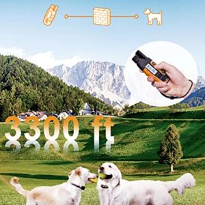 Bousnic Dog Shock Collar 2 Dogs (5-120Lbs) - 3300 ft Waterproof Training Collar for Dogs Large Medium Small with Rechargeable Remote, Beep (1-8) Vibration (1-16) and Humane Shock (1-99) Modes