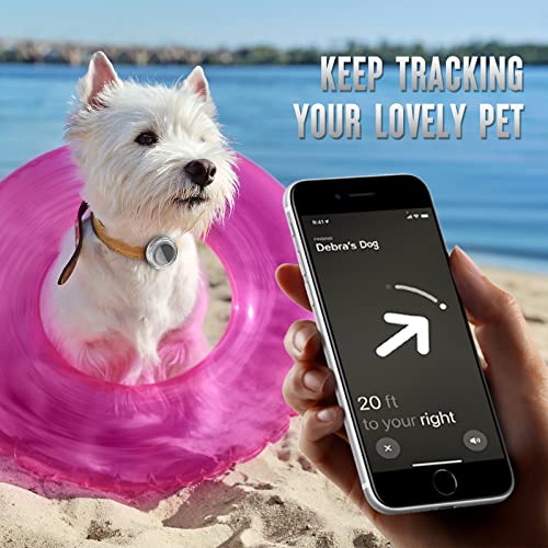 Waterproof Airtag Dog Collar Holder - (2pack) Ultra-Durable Plastic Pet Collar Case for Apple Airtags, Anti-Lost Air Tag Case for Dogs Cats Collar,Fits Most Collars-Transparent Black/White