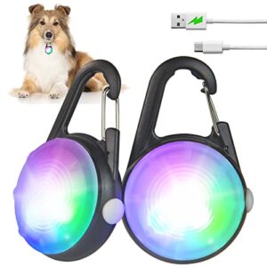 4 modes dog lights for night walking, ip68 waterproof dog light, high capacity rechargeable dog collar lights for night time clip on, small and light dog collar light collars