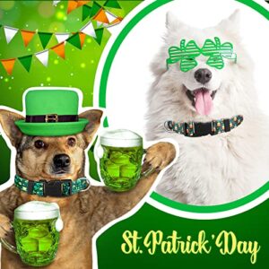 6 Pieces St. Patrick's Day Dog Collars Adjustable Holiday Soft Basic Dog Collars Comfy Cat Collar with Plastic Buckle for Small Medium Large Dogs Cats Puppy Pets Accessories (Large)