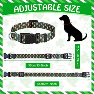 6 Pieces St. Patrick's Day Dog Collars Adjustable Holiday Soft Basic Dog Collars Comfy Cat Collar with Plastic Buckle for Small Medium Large Dogs Cats Puppy Pets Accessories (Large)