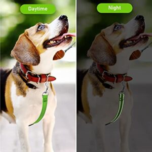 Cobee Dog Collar Clips, 2 Pcs Reflective Nylon Puppy Collar, Backup Collar, Safety Adjustable Pet Dog Collar Harness Connector, Double Ended Backup Clasp Clip for Dog Puppies(Green, Pink)