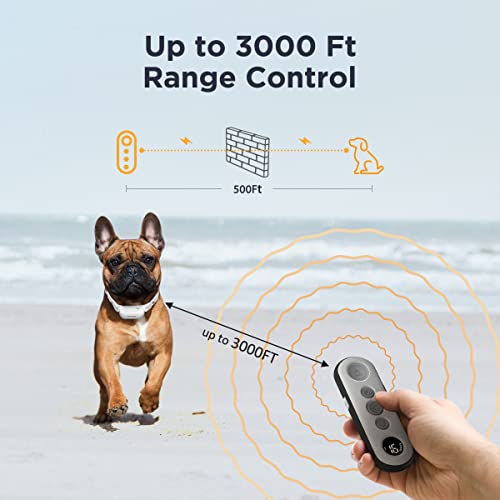 PATPET Shock Collar for Small Dog - 3000Ft Control with 3 Safe Training Modes for Small Medium Large Dogs, 2023 Upgrade Electric Dog Training Collar with Remote