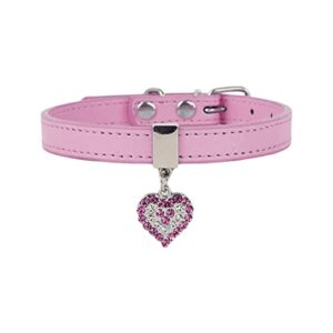 costume dog collar pet buckle dog chain cute pet peach heart dog collar diamond bling girl small puppy rhinestone cute bowtie pet collar